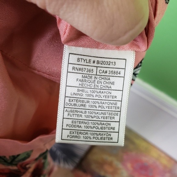 BB Dakota Women's suagr peach floral high rise ruffled bell bottom pants size 0 - Picture 2 of 11